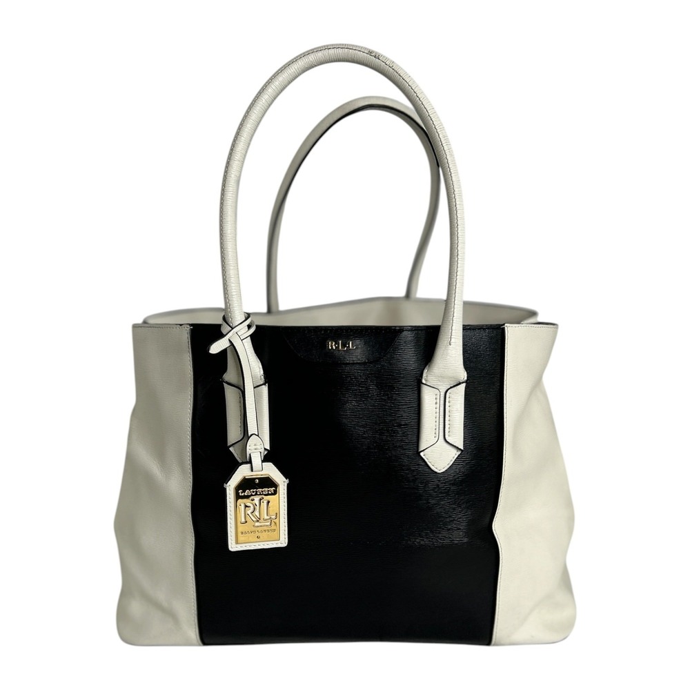 Lauren Ralph Lauren Dryden Marcy Colorblock Leather Tote Bag